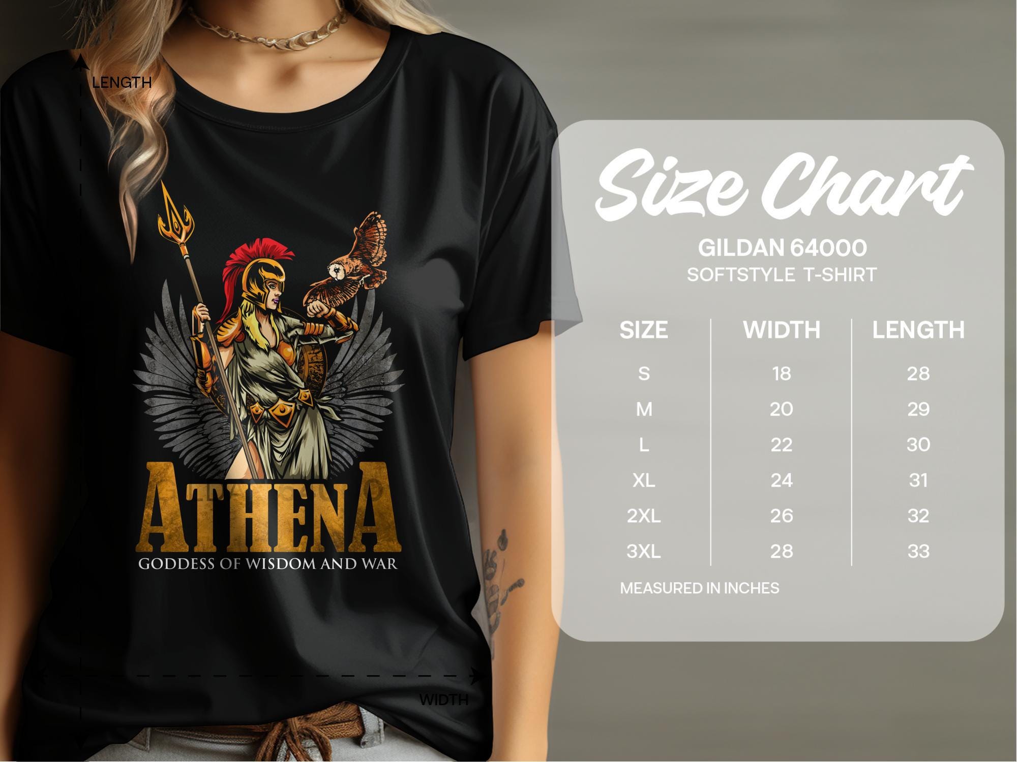 アテナギリシャ女神Tシャツ、ギリシャ神話の神Tシャツ、知恵と戦争の