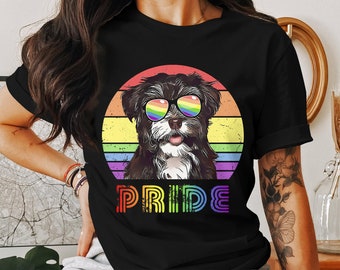 Camiseta con el orgullo del arcoíris de Havanese, camiseta colorida con forma de cachorro del mes del orgullo LGBT, regalo de apoyo a la igualdad y amor