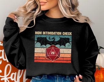 Camiseta de jugador de dados D20 de Dragones de juego de rol de mesa de mazmorras con control de intimidación de mamá