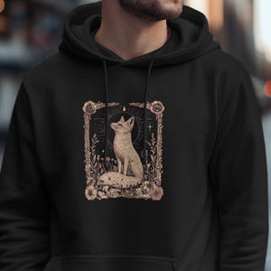 Fox Nature Art Hoodie, Whimsical Forest Animal Sweatshirt, Cozy Wildlife Clothing, Rustic Animal Lover Gift, Outdoorsy Apparel