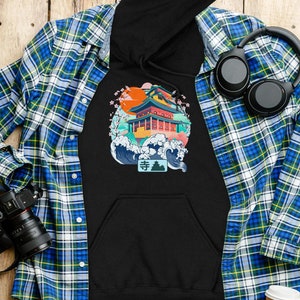 Vibrant Japanese Temple Art T-Shirt, Colorful Aesthetic Tee, Cultural Heritage, Unisex Graphic Shirt, Gift for Travel Lovers image 6