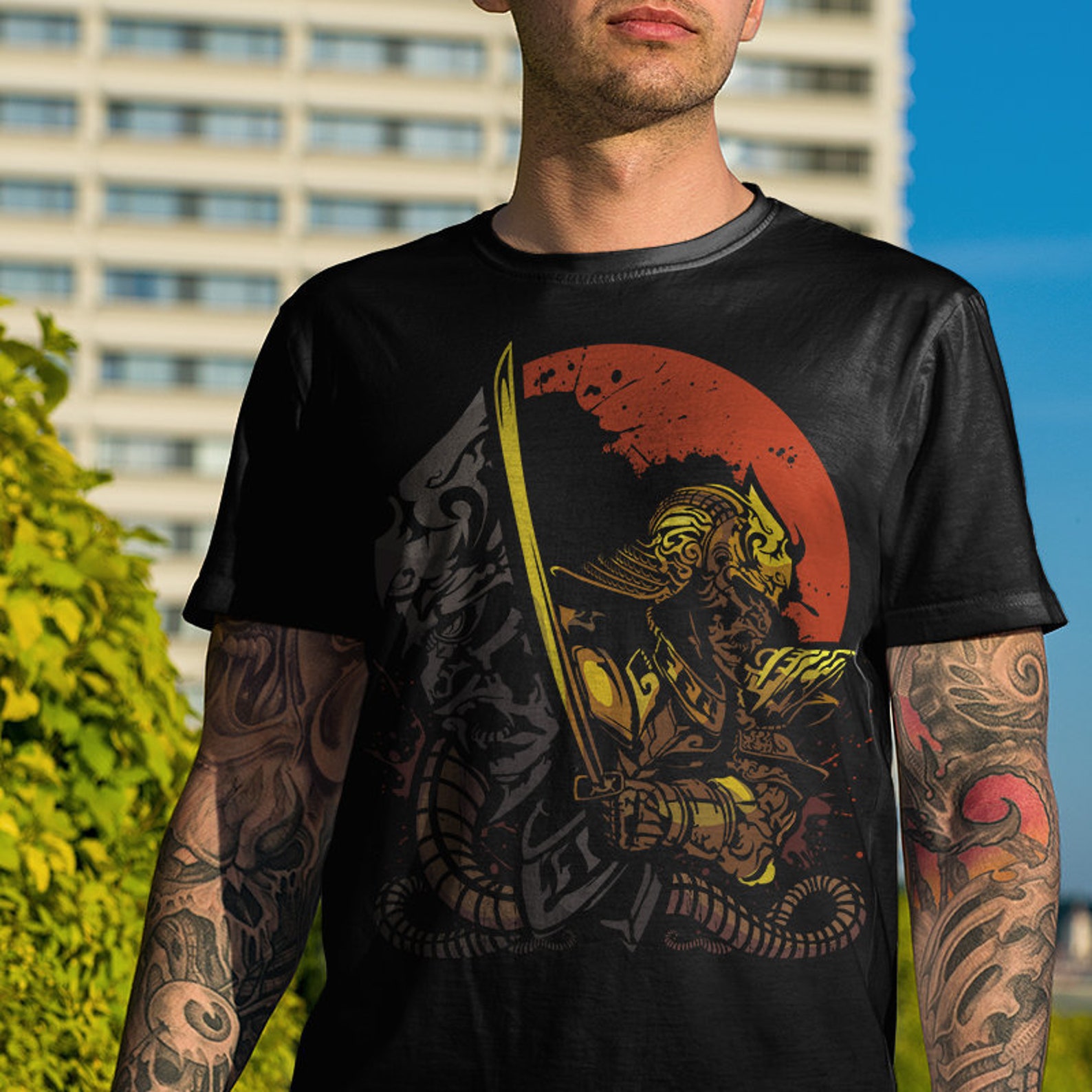 T-shirt japonais Samurai Bushido, Chemise samouraï, Samouraï japonais