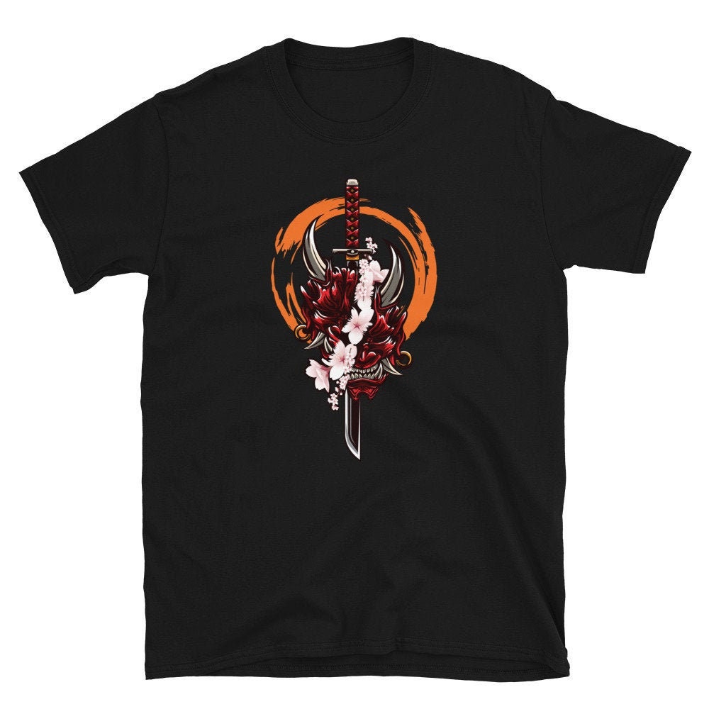 Japanese Samurai Oni Demon Shirt Japan Katana Sword Samurai - Etsy