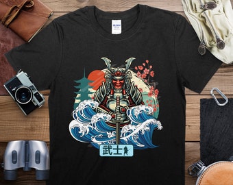 Samurai Warrior T-shirt, Japanse traditionele kunst, Bushido-code T-shirt, grafisch shirt Aziatische cultuur, uniseks katoenen T-shirt, cadeau voor hem