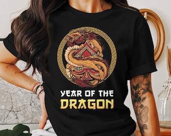 Chinese New Year Dragon T-Shirt, Lunar New Year Zodiac Shirt, Year of the Dragon Tee, Asian Festival Top, Dragon Shirt