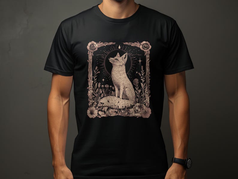 Fox Graphic Tee, Forest Animal T-Shirt, Nature Lover Gift, Woodland Wildlife Clothing, Unisex Casual Wear, Rustic Outdoor Apparel