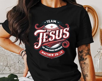 イエス・ベースボールTシャツ、キリスト教信仰Tシャツ、神と弟子を作る