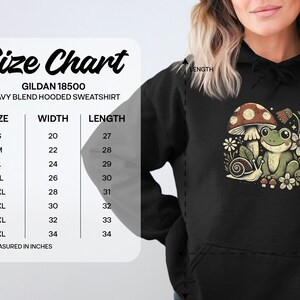 Frog and Mushroom Hoodie, Cozy and Cute Graphic Sweatshirt for Women, Whimsical Nature Design, Snail and Floral Elements
