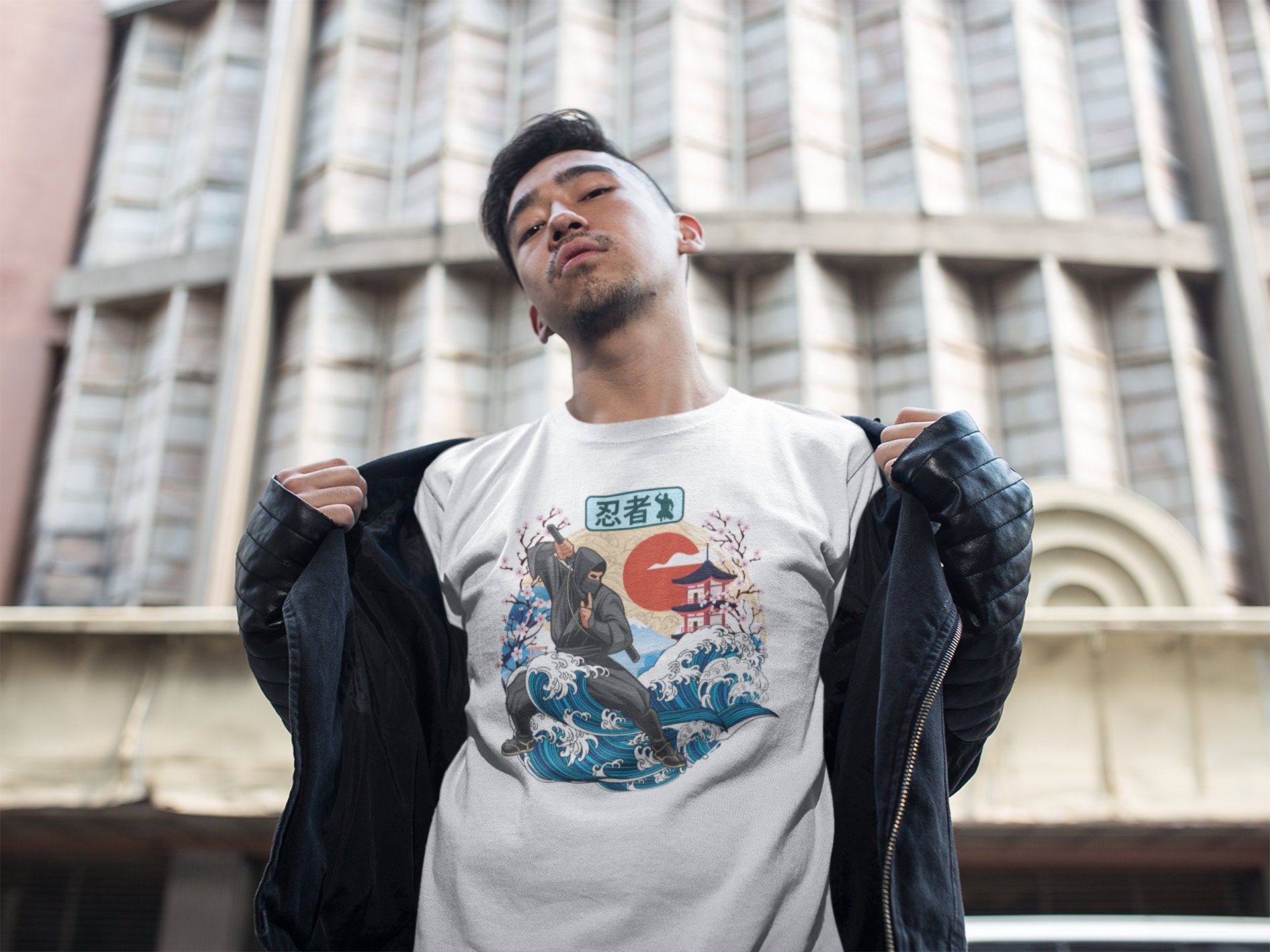 00s ビンテージ Tシャツ アート サムライ 忍者 ninja コミカル XL 00s ビンテージ Tシャツ アート サムライ 忍者 ninja コミカル XL