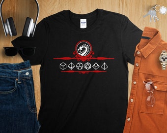 Camiseta de jugador de dados D20 y dragones para mazmorras, juegos de rol de mesa, dragones y dados D20