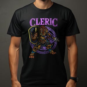 Lion Fantasy RPG Cleric T-Shirt, Tabletop Gaming Tee, Roleplaying Game Shirt, RPG Gamer Graphic, Adventure Design Apparel
