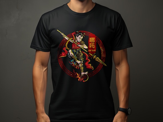 Ne Zha T-shirt, Chinese Mythology Deity Tee, China Folk Lore