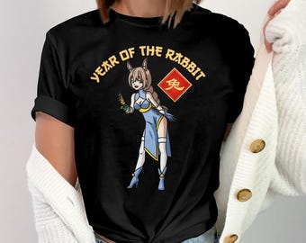 Year of the Rabbit Chinese New Year Shirt, Lunar New Year T-Shirt, Chinese Zodiac Rabbit, Anime Rabbit Character Tee