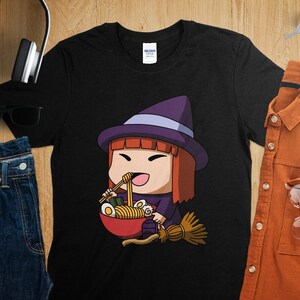 Kawaii Anime Witch Halloween Asian Noodles Japanese Ramen Shirt, Anime Shirt, Ramen T-Shirt, Japan Art