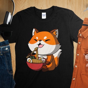 Kawaii Anime Fox Asian Noodles Japanese Ramen Shirt, Anime Shirt, Ramen T-Shirt, Japan Art