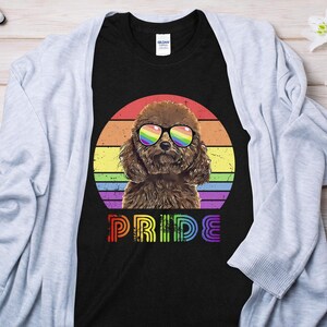 Poodle Pride Dog T-Shirt, Colorful Rainbow Dog Lover Tee, LGBTQ Supportive Pet Owner Gift, Unisex Graphic T-Shirt with Cute Pooch