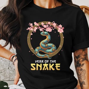 Chinese New Year Snake T Shirt, Lunar New Year Zodiac Tee, Year of the Snake Shirt, Chinese Zodiac Snake Gift