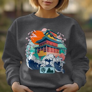 Vibrant Japanese Temple Art T-Shirt, Colorful Aesthetic Tee, Cultural Heritage, Unisex Graphic Shirt, Gift for Travel Lovers image 4