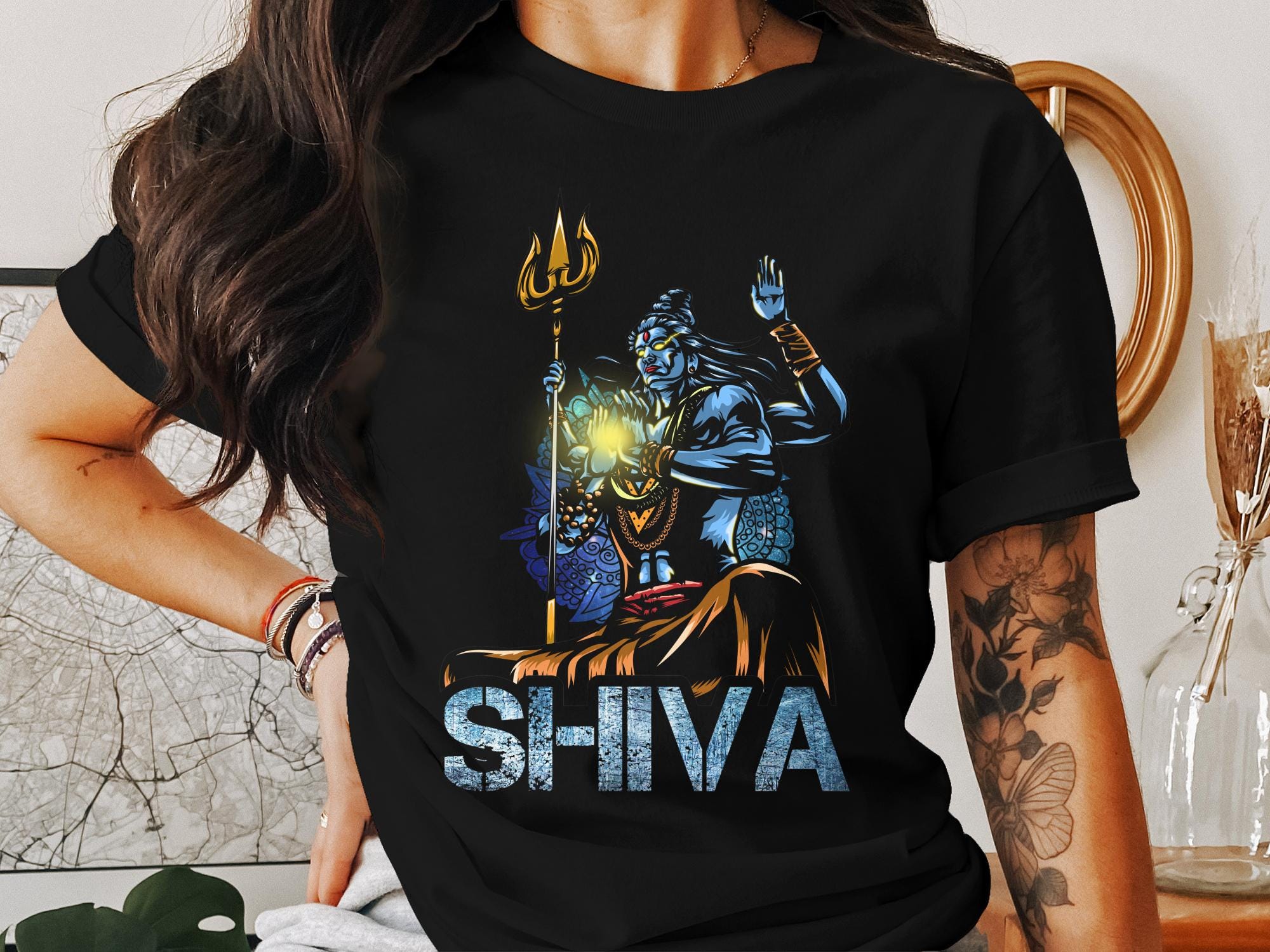 Lord Shiva T-shirt, Hindu God Graphic Tee, Mythological Deity
