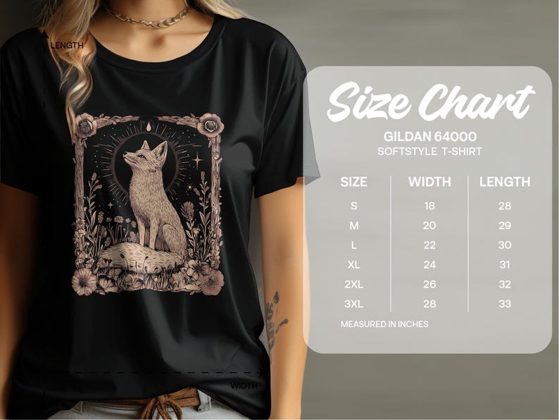 Cute Fox Graphic Tee, Moonlit Forest Animal Shirt, Nature Inspired Graphic T-Shirt, Wildlife Lover Gift, Casual Animal Print Top
