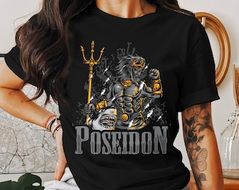 Poseidon Graphic Tee, Ancient Greek God Shirt, Greek Mythology T-Shirt, Mythical Deity Clothing, Historical Poseidon Design