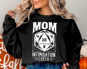 Camiseta de jugador de dados D20 de Dragones de juego de rol de mesa de mazmorras con control de intimidación de mamá