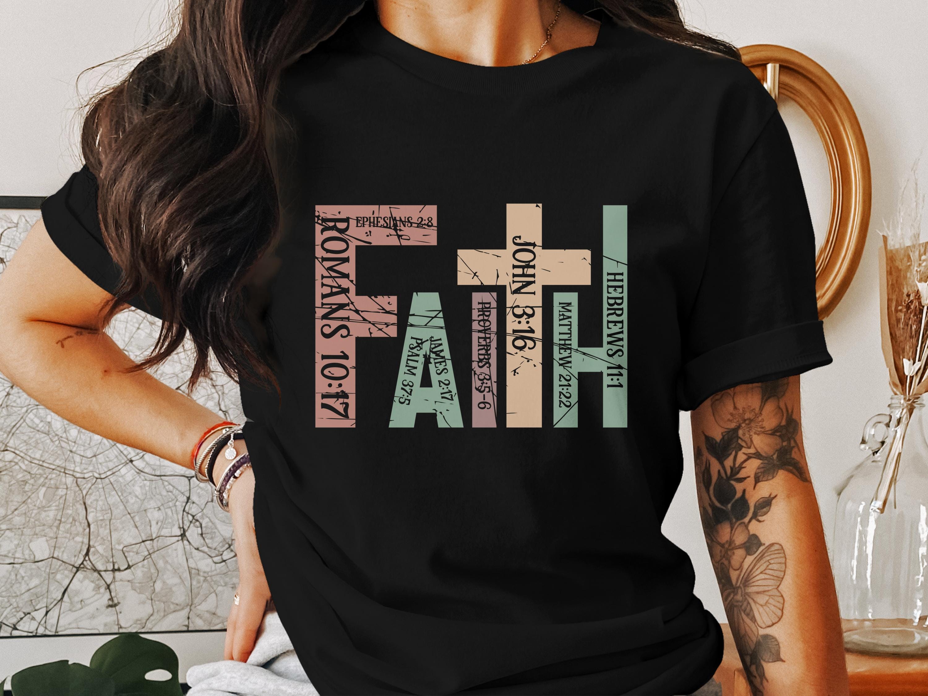 LES SIX レシス 24SS faith tee エンブレムTシャツ 3 Faith Christian T-shirts, Religious Verse, God Bible Scripture