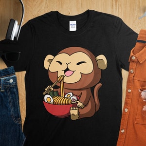 Kawaii Anime Year of the Monkey Asian Noodles Japanese Ramen Shirt, Anime Shirt, Ramen T-Shirt, Japan Art