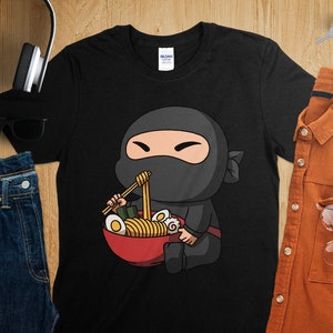 Kawaii Anime Ninja Asian Noodles Japanese Ramen Shirt, Anime Shirt, Ramen T-Shirt, Japan Art