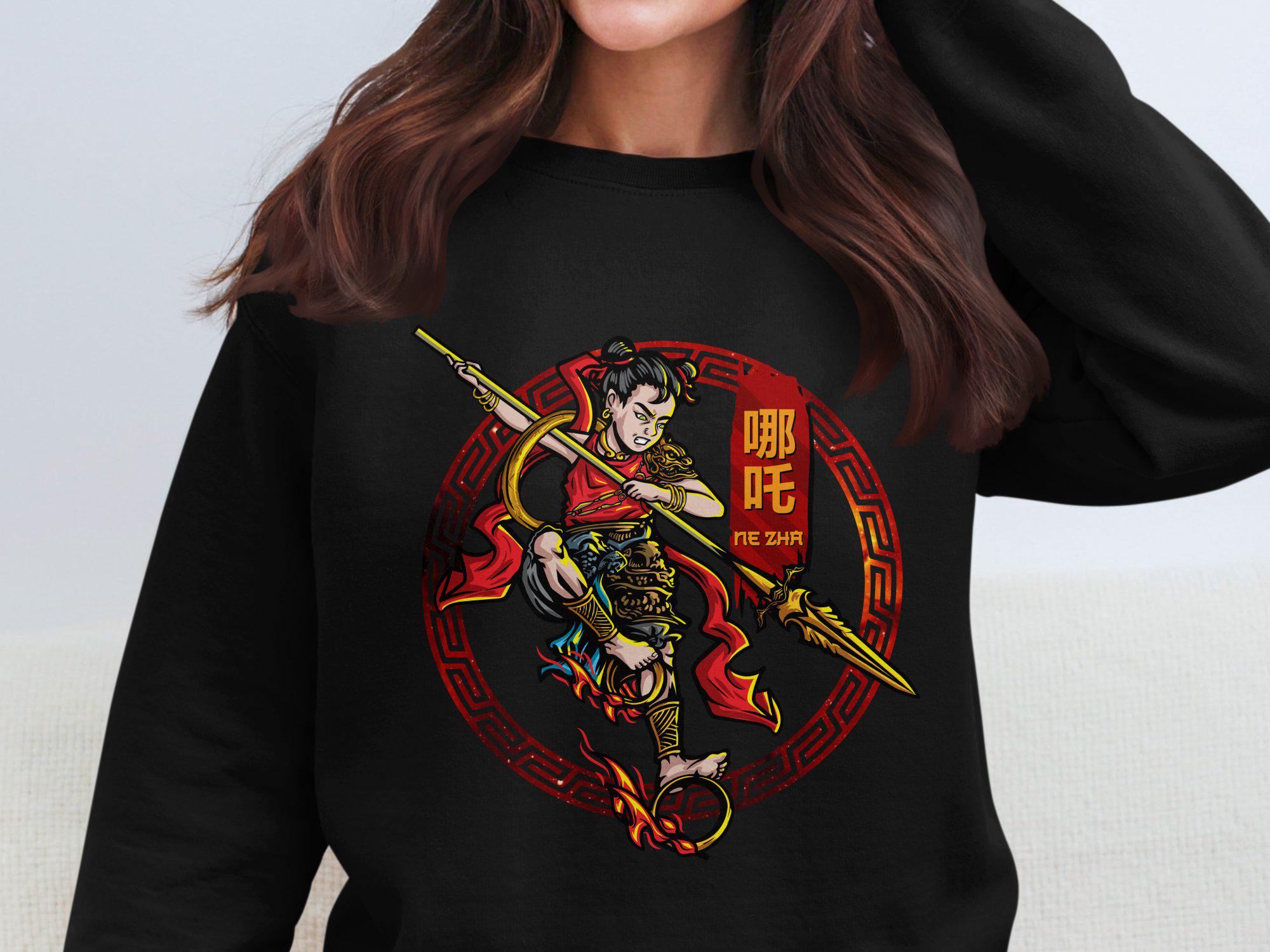 Ne Zha T-shirt, Chinese Mythology Deity Tee, China Folk Lore
