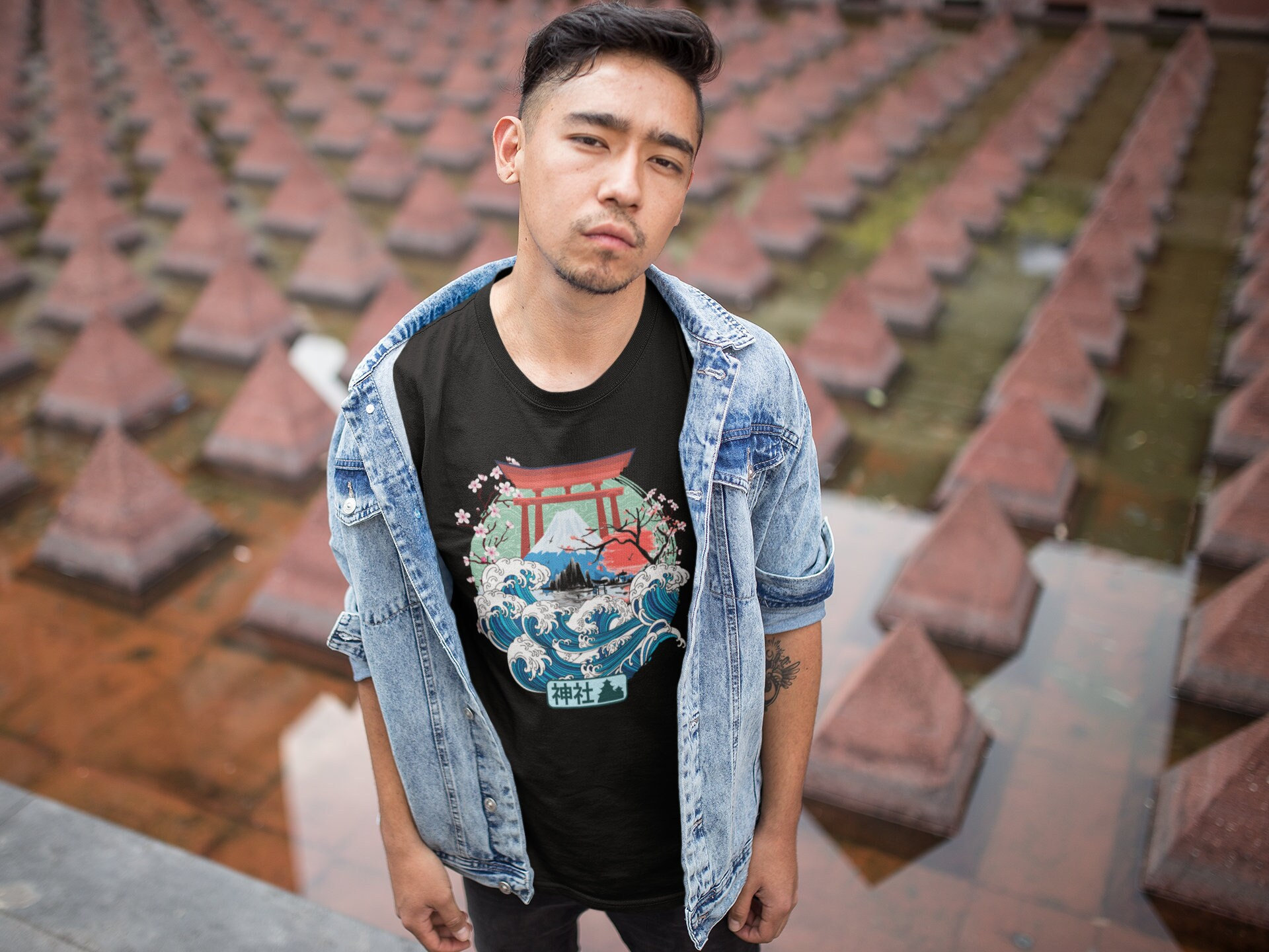 Japanese Temple Shrine Shirt, Tokyo Osaka Street Wear, Great