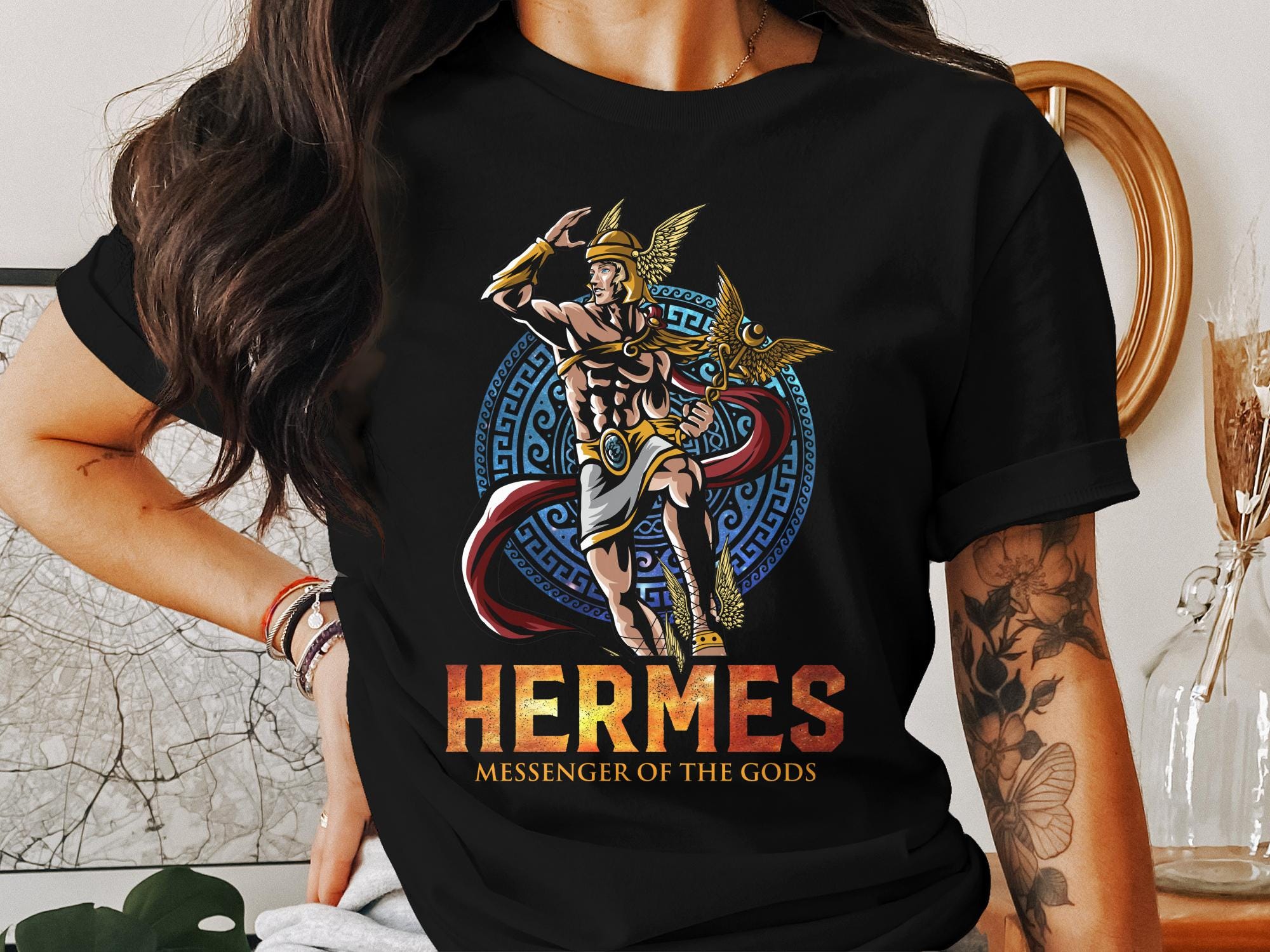 Hermes T-shirt Greek Mythology Tee God of Messenger Deity Apparel