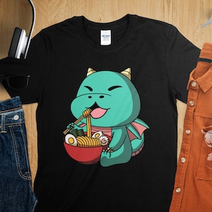Kawaii Anime Dragon Asian Noodles Japanese Ramen Shirt, Anime Shirt, Ramen T-Shirt, Japan Art