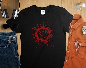 D20 Dice Critical Hit Dungeons Tabletop RPG Roleplaying Dragons D20 Dice Gamer T-Shirt