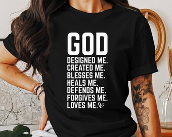 Camisetas "Deus me projetou", camisetas cristãs, camisetas sobre Jesus, camisetas sobre fé, camisetas sobre a Santa Cruz, camisetas sobre o cristianismo