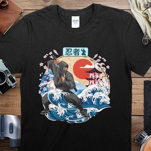 Ninja Warrior Graphic T-Shirt, Japanese Art Inspired Tee, Traditional Samurai Culture Design, Unisex Apparel