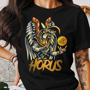 Egyptian God Horus T-Shirt, Egyptian Mythology Graphic Tee, Egypt Religion Tshirt, History and Deity Apparel, Unique Design Top
