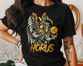 Egyptian God Horus T-Shirt, Egyptian Mythology Graphic Tee, Egypt Religion Tshirt, History and Deity Apparel, Unique Design Top