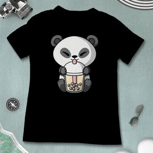 Boba Milk Tea Panda Bear T-Shirt, Funny Boba Milk Tea Shirt, Bubble Tea T-Shirt, Kawaii Japanese Anime Gift