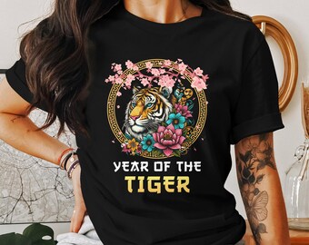 Chinese New Year Tiger T-Shirt, Lunar New Year Zodiac Shirt, Tiger Zodiac Tee, Chinese Zodiac Sign, Year of the Tiger