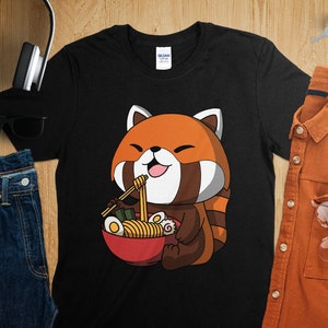 Kawaii Anime Red Panda Asian Noodles Japanese Ramen Shirt, Anime Shirt, Ramen T-Shirt, Japan Art