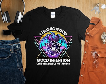 Chaotic Good Funny Alignment Dungeons Tabletop RPG Roleplaying Dragons D20 Dice Gamer T-Shirt