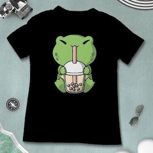 Boba Milk Tea Frog T-Shirt, Funny Boba Milk Tea Shirt, Bubble Tea T-Shirt, Kawaii Japanese Anime Gift