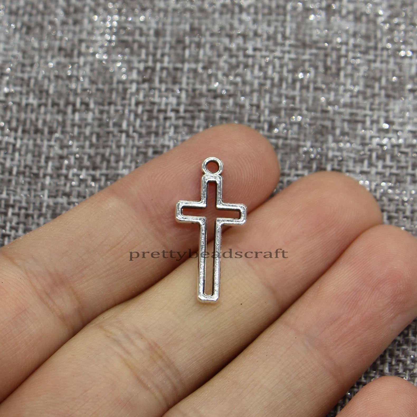 50 Kreuz Charms Religiöser Glaube Christliche Bulk Charms DIY Großhandel Schmuckherstellung Charms Antik Silber Ton 11x23mm