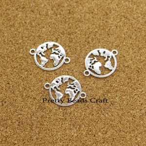 30 Weltkarte Stecker Charms Erde Kontinent Charms Anhänger 19x26mm PB4111