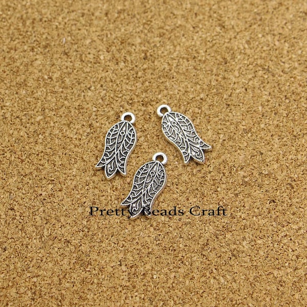 30 Tulip Flower Charms Floral Charm Pendants Crafts Supplies Antique Silver Tone 9x22mm PB4099