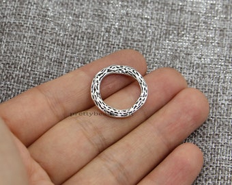 20 Round Circle Connector Charms Geometric Charm Earring Bracelet Charms DIY Accessories Antique Silver Tone 27x27mm