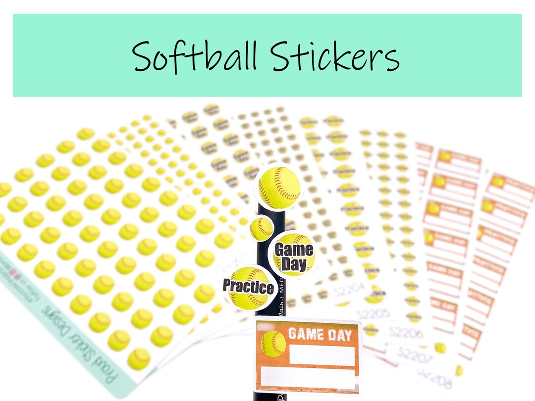 Softball Practice and Game Day Stickers Etsy