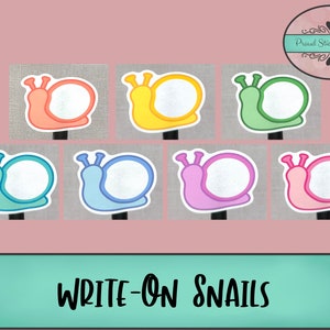 Escargots pastel arc-en-ciel et couvertures de dattes inscriptibles