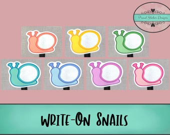 Write-On Rainbow Pastel Snails and Date Covers